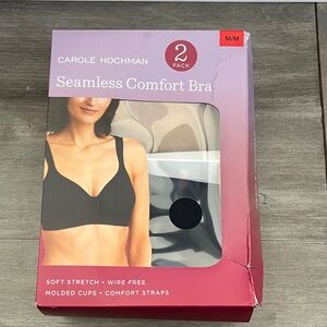 Midnight by Carole Hochman Black Seamless Comfort Bra Set